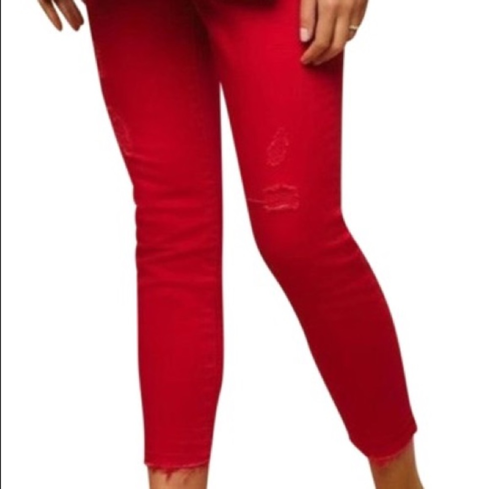Red Maternity Jeans, Medium, Gently Used